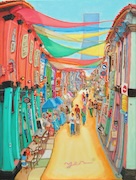 "Haji Lane Shophouses, Singapore Colorful Art Street Painting"