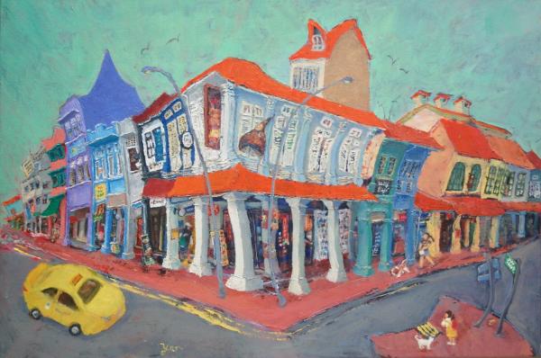 Joo Chiat Corner (133-89) - 24x36 in - oil canvas '23 - singapore joo chiat - SOLD
