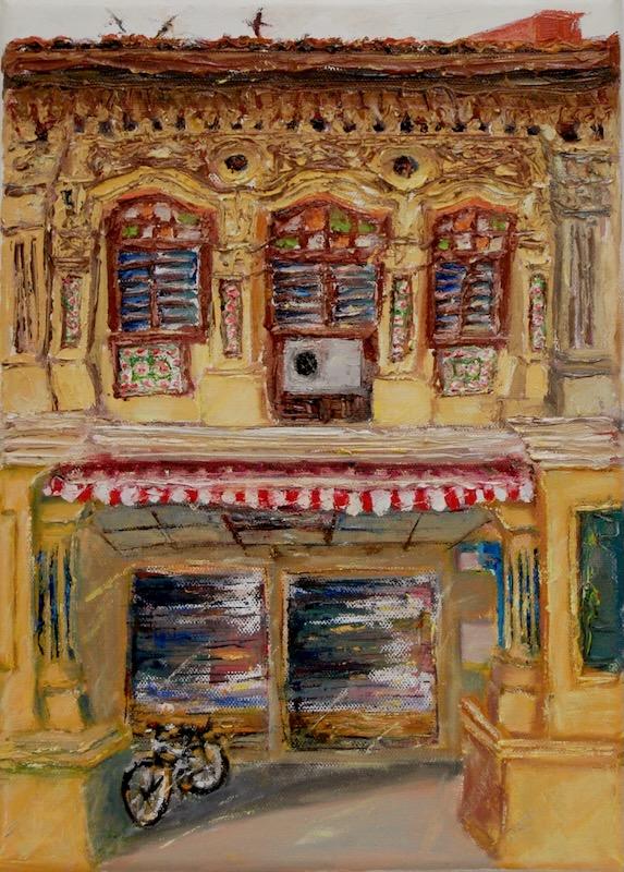 The 8 Shophouses ~ siete (254) - 14x10 in - oil canvas '22 - singapore joo chiat - SOLD