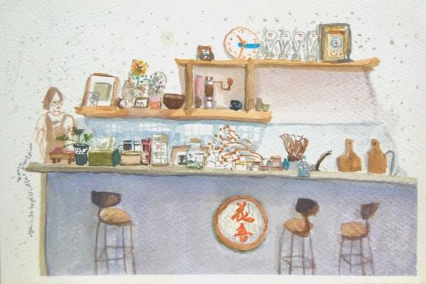 Kanon Coffee Plantation - 8x12in - watercolor '25 - taiwan - SOLD