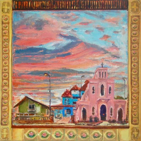 May The Peace Be With You - 30x30 in - oil canvas '16 - singapore queen of peace church - SOLD
