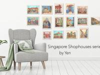 Singapore Signed Art Print of Emerald Hill Painting Peranakan Shophouse Decor by Local Artist, Vibrant Heritage Asia Art Poster