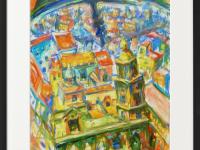 Spanish Art Prints 8x10" - Camino de Santiago Compostela Cathedral - Impressionist Travel Landscape Paintings - Spain Souvenir