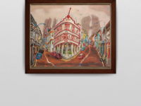 Singapore Chinatown Landscape Oil Painting - Iconic Shophouse Building - Beautiful Street Cityscape Artwork - Original Art For Office Decor