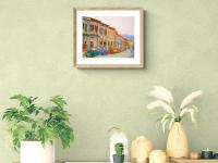 Singapore Signed Art Print of Emerald Hill Painting Peranakan Shophouse Decor by Local Artist, Vibrant Heritage Asia Art Poster