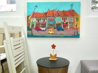 Singapore Katong Peranakan Shophouses Landscape Oil Painting - City Street Heritage Artwork - Vibrant Cityscape - Original Home Art Decor