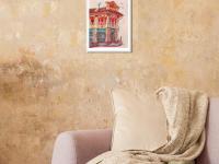 Singapore Art Poster of Joo Chiat Chinese Red Shophouse Vibrant Artwork, Asia Travel Heritage Print Gift