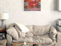 Katong Red House Bakery Vibrant Original Oil Painting by Singapore Artist: an Iconic Conservation Shophouse at Nostalgic Heritage Street