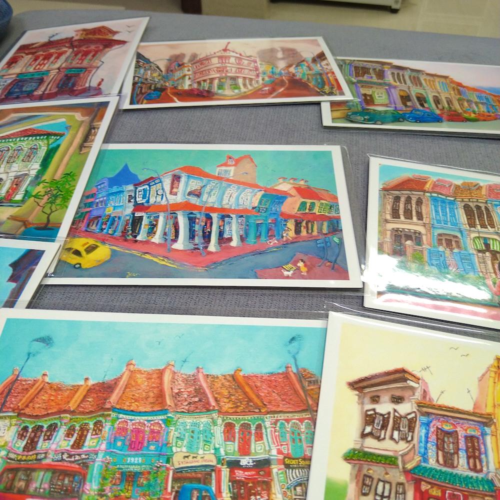 Singapore Souvenir 5x7 Signed Art Prints of Emerald Hill, Joo Chiat, Tanjong Pagar Shophouse Paintings | Vibrant Asia Travel $20 Gift of Peranakan Heritage