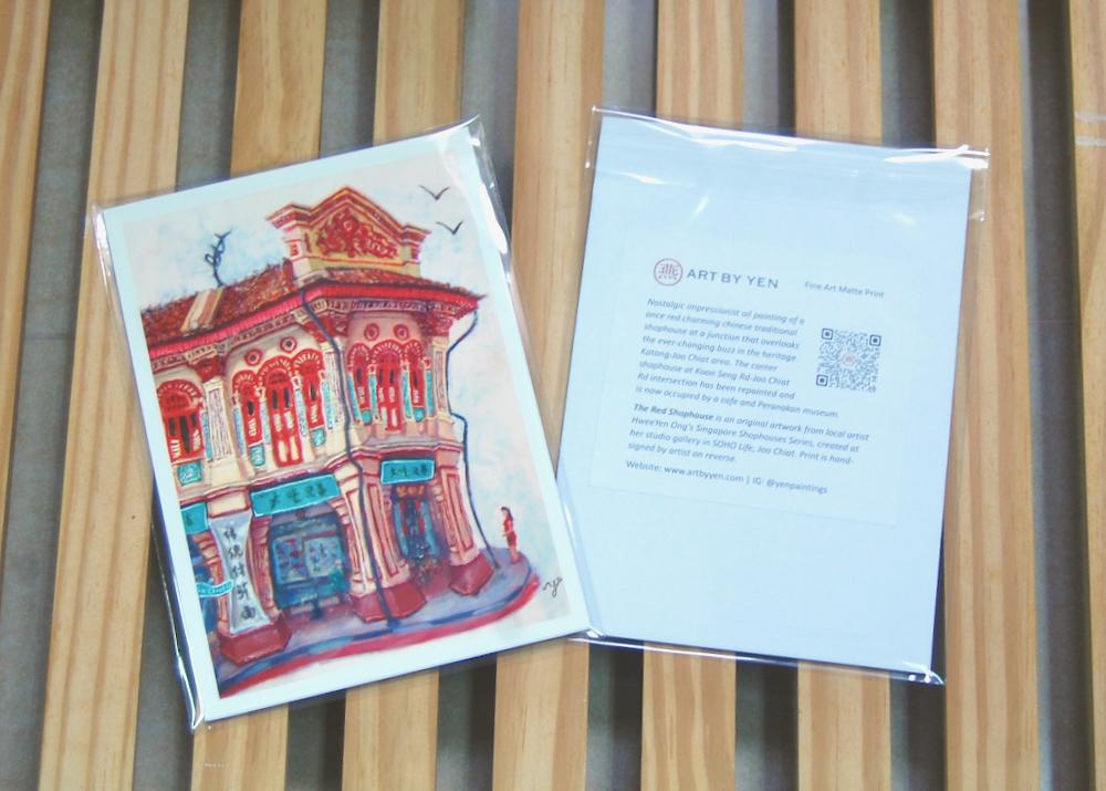 Singapore Souvenir 5x7 Signed Art Prints of Emerald Hill, Joo Chiat, Tanjong Pagar Shophouse Paintings | Vibrant Asia Travel $20 Gift of Peranakan Heritage