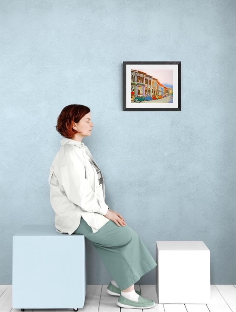 Singapore Signed Art Print of Emerald Hill Painting Peranakan Shophouse Decor by Local Artist, Vibrant Heritage Asia Art Poster