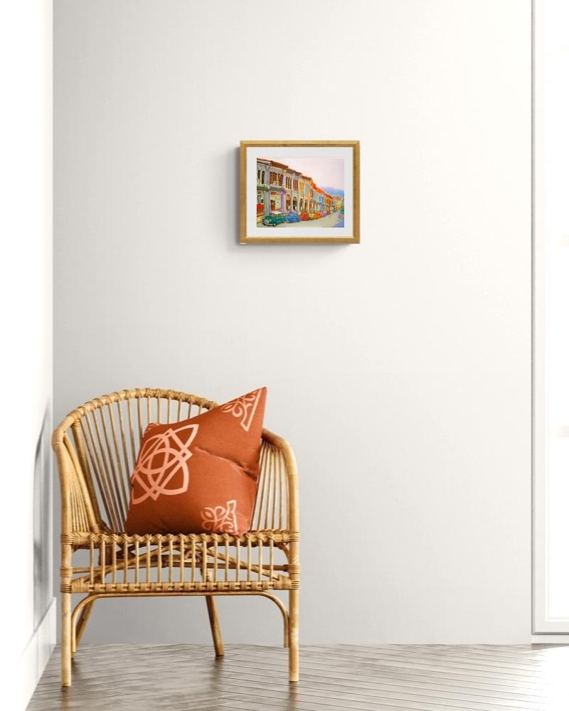 Singapore Signed Art Print of Emerald Hill Painting Peranakan Shophouse Decor by Local Artist, Vibrant Heritage Asia Art Poster