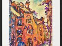 Spanish Art Prints 8x10" - Camino de Santiago Compostela Cathedral - Impressionist Travel Landscape Paintings - Spain Souvenir