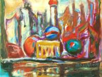 Shanghai Pudong - Art Painting, Abstract Impressionist, China City, Colorful Painting, Surreal Landscape, Iconic Buildings, Architectural Art