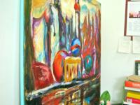 Shanghai Pudong - Art Painting, Abstract Impressionist, China City, Colorful Painting, Surreal Landscape, Iconic Buildings, Architectural Art