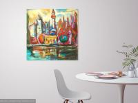 Shanghai Pudong - Art Painting, Abstract Impressionist, China City, Colorful Painting, Surreal Landscape, Iconic Buildings, Architectural Art