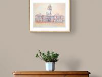 Singapore Watercolor Painting: Victoria Theatre & Concert Hall Impressionism Art